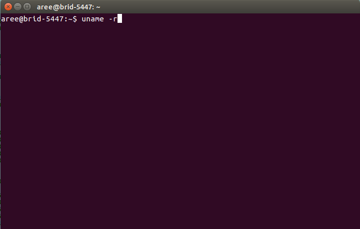 2.พิมพ์คำสั่ง uname -r แล้วกด Enter